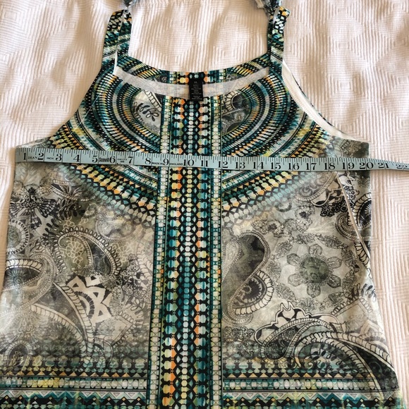 Style & Co Printed Tank & Matching Sheer Mesh Pancho - Picture 5 of 7